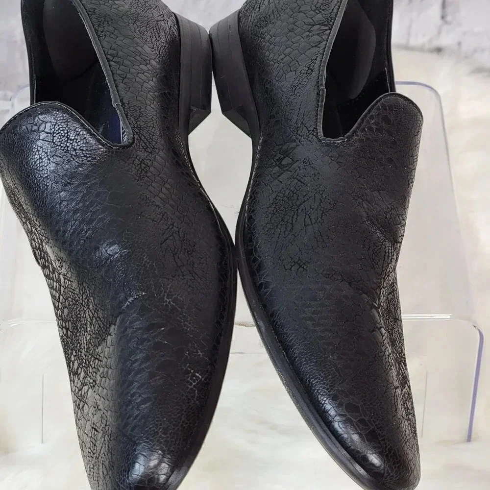GIORGIO Brutini Black Slip On Loafer Driving Smoking‎ Shoes Mens Business 8.5